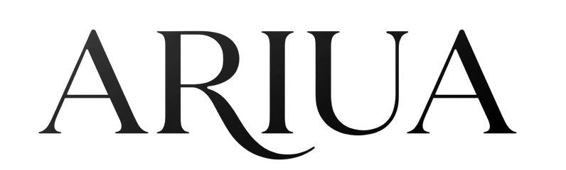 ARIUA premium men's accessories logo featuring a minimalist black wordmark.